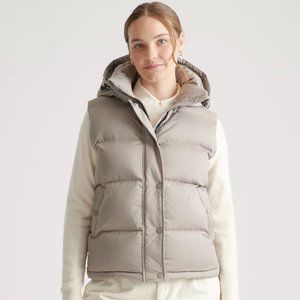 NWT Quince Responsible Down Puffer Vest in Stone Taupe XS